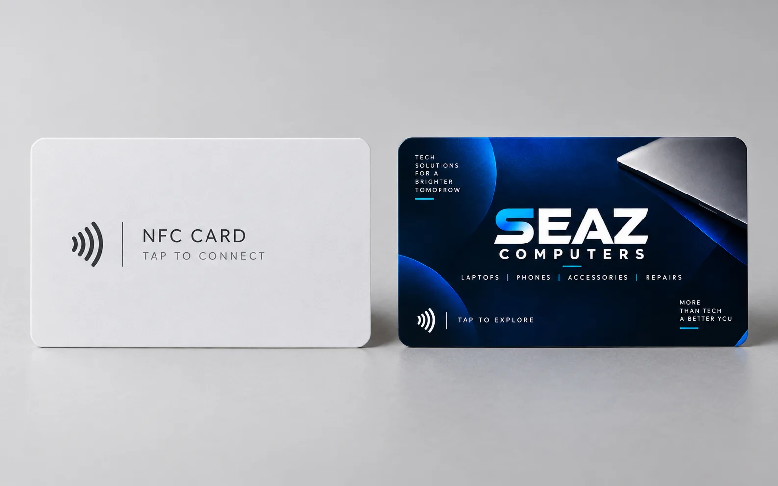 Ordinary NFC card and Xpress NFC Card shown under matching conditions